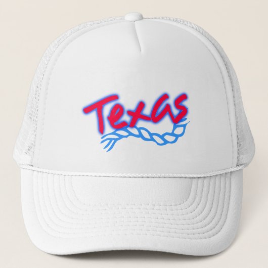 Souvenir Pet Texas Lariat Rope Red Blue op wit (Voorkant)