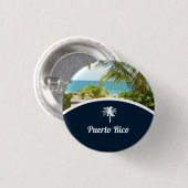 Souvenir: Puerto Rico Beach: pop Ronde Button 3,2 Cm (Voorkant /achterkant)