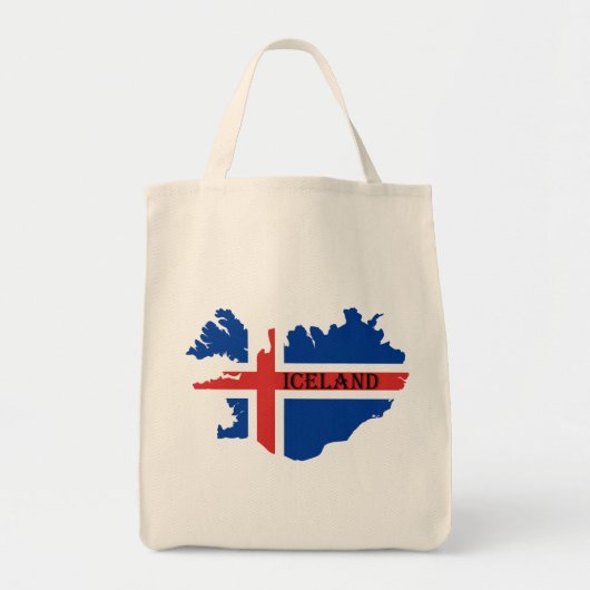 Souvenir shopping bag met kaart en vlag van ijslan tote bag (Voorkant)