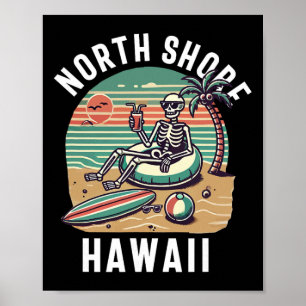 Souvenir uit North Shore Oahu Hawaï Hawaiaans Surf Poster