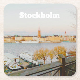 Souvenir uit Stockholm, Zweden Kartonnen Onderzetters