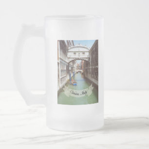 Souvenir van de Italiaanse brug van Venetië over d Matglas Bierpul