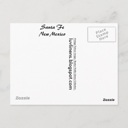 Souvenir van Santa Fe Briefkaart (Achterkant)