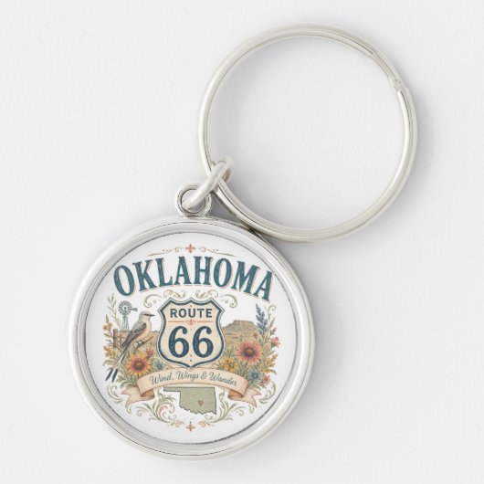 Souvenir van Sooner State Wildflower Road Sleutelhanger (Voorkant)