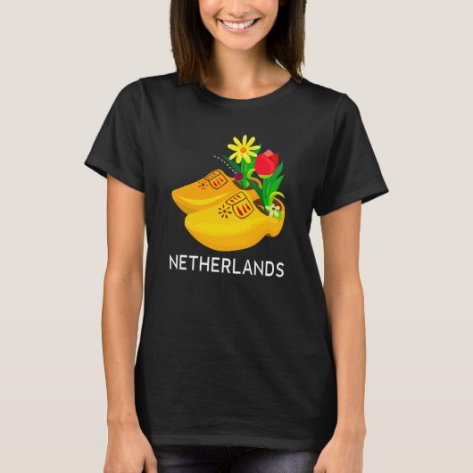 Souvenirs uit nederland - houten clogs nederlandse t-shirt (Voorkant)