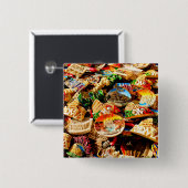 Souvenirs uit Rome Vierkante Button 5,1 Cm (Voorkant /achterkant)