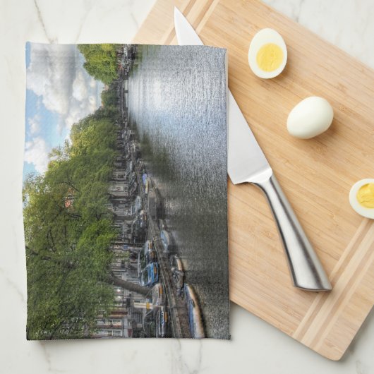 Souvenirs van Amsterdam, Singel Canal Uitzicht Theedoek (Quarter Fold)