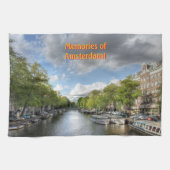 Souvenirs van Amsterdam, Singel Canal Uitzicht Theedoek (Horizontaal)