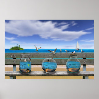 souvenirs van het strand poster