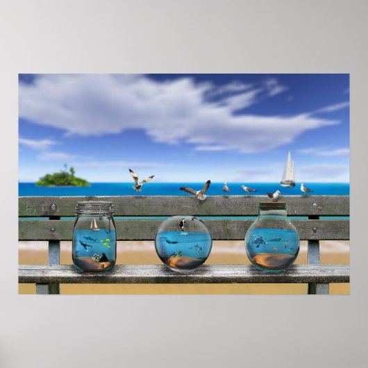 souvenirs van het strand poster (Voorkant)