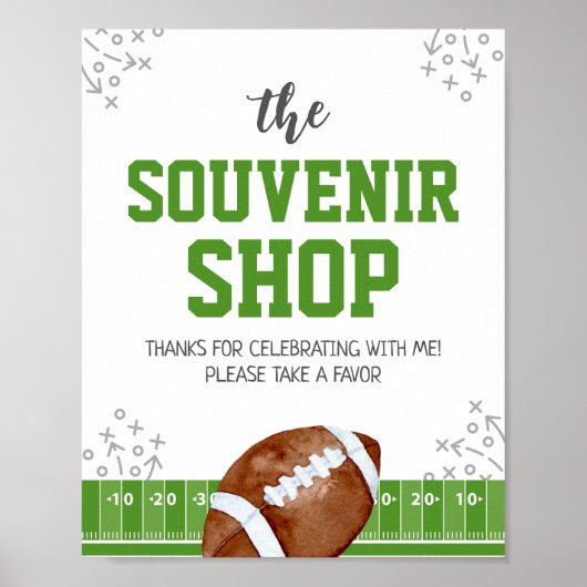 Souvenirwinkel Football Verjaardagsgunsten Teken Poster (Voorkant)