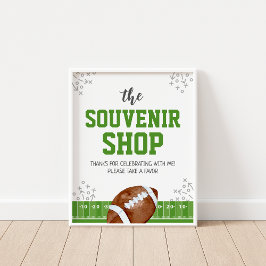 Souvenirwinkel Football Verjaardagsgunsten Teken Poster