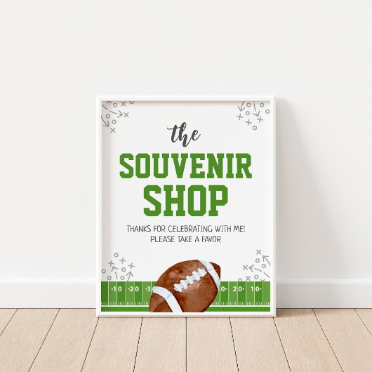 Souvenirwinkel Football Verjaardagsgunsten Teken Poster