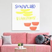 souvlaki grieks eten schilderen kunst canvas afdruk (Insitu (Woonkamer))