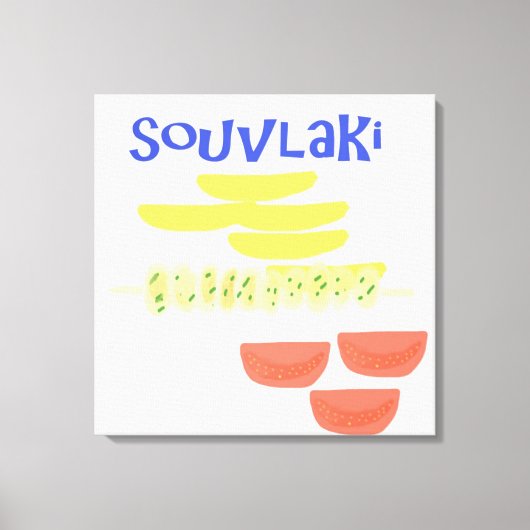 souvlaki grieks eten schilderen kunst canvas afdruk (Voorkant)