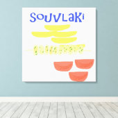 souvlaki grieks eten schilderen kunst canvas afdruk (Insitu (Houten vloer))