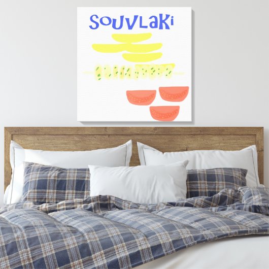 souvlaki grieks eten schilderen kunst canvas afdruk (Insitu (Slaapkamer))