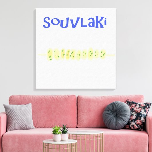 souvlaki grieks eten schilderen kunst canvas afdruk (Insitu (Woonkamer))