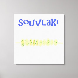 souvlaki grieks eten schilderen kunst canvas afdruk