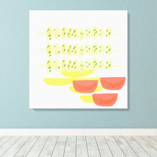 souvlaki grieks eten schilderen kunst canvas afdruk (Insitu (Houten vloer))