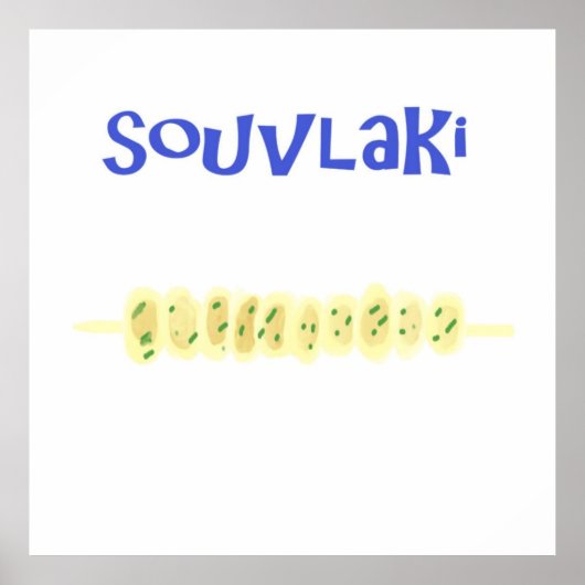 souvlaki grieks eten schilderen kunst poster (Voorkant)