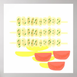 souvlaki grieks eten schilderen kunst poster