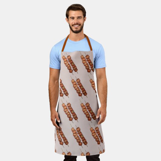 Souvlaki Meat Pork Skewer Greek Fast Food Griekenl Schort (Gedragen)