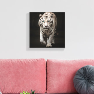 Sovereign Tiger" Majestieke Witte Tijger Fijne Kun Canvas Afdruk