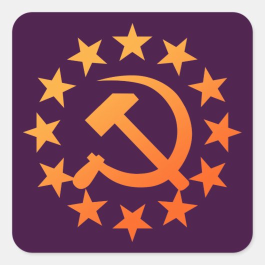 Soviet 3 vierkante sticker (Voorkant)