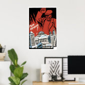 Soviet Anti Capitalist Poster Smash the banks! (Thuiskantoor)