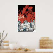 Soviet Anti Capitalist Poster Smash the banks! (Keuken)