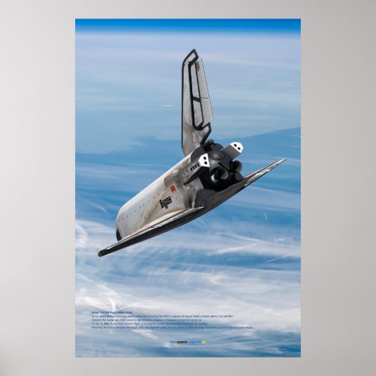 Soviet Buran Shuttle Over the Planet Earth Poster (Voorkant)