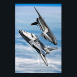 Soviet Buran Shuttle Rendezvous Poster<br><div class="desc">Relive the glory of the Soviet space program with this breathtaking 3D tribute to the Buran spaceplane. This premium artwork brings the legendary Buran back to life in stunning, photorealistic detail. Each thermal tile, sensor, and aerodynamic curve has been meticulously recreated through high-precision 3D modeling to honor one of the...</div>