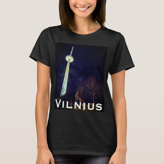 Soviet Era Icon, Modern Day Vibe: Vilnius TV Tower T-shirt (Voorkant)