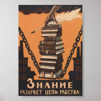 SOVIET Kennis breekt de ketens van slavernij Poster