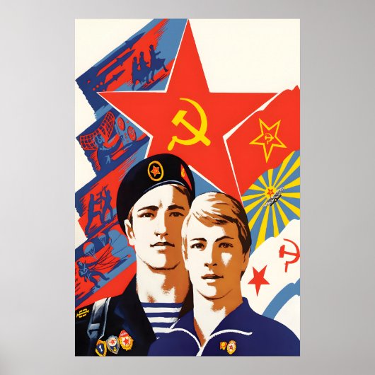 Soviet Propaganda Poster Army School of (Voorkant)