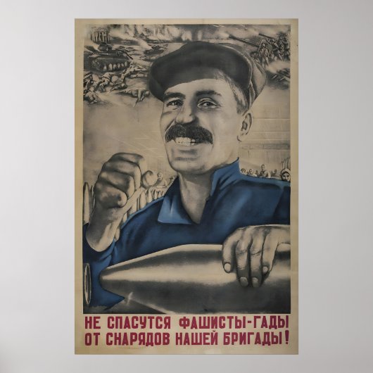 Soviet Propaganda Poster The fascist villains will (Voorkant)