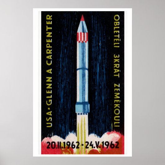 Soviet Rocket Launch 1962 Astronaut - Matchbox Poster (Voorkant)