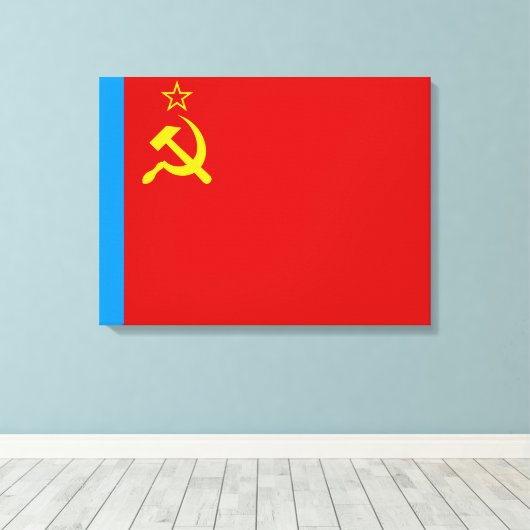 Soviet Russia Flag, USSR, CCCP, Communism, Lenin Canvas Afdruk (Insitu (Houten vloer))