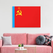 Soviet Russia Flag, USSR, CCCP, Communism, Lenin Canvas Afdruk (Insitu (Woonkamer))