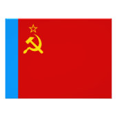 Soviet Russia Flag, USSR, CCCP, Communism, Lenin Foto Afdruk (Voorkant)