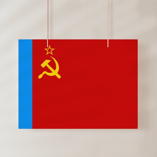 Soviet Russia Flag, USSR, CCCP, Communism, Lenin Foto Afdruk
