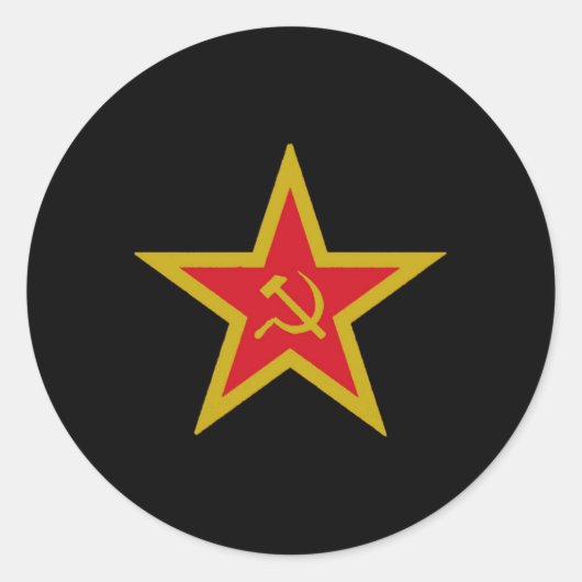 Soviet Union Communist Star Flag Ronde Sticker (Voorkant)