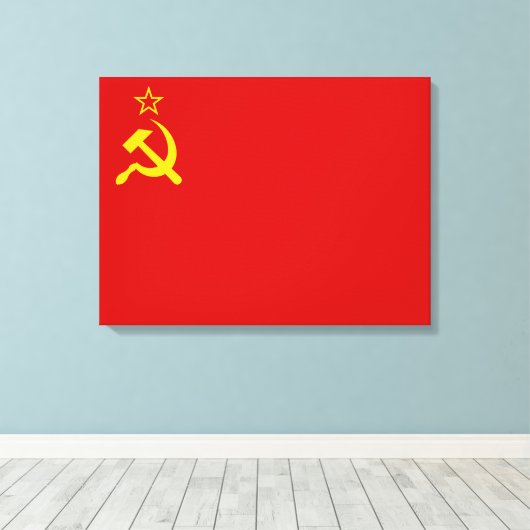 Soviet Union Flag, USSR, CCCP, Communism, Lenin Canvas Afdruk (Insitu (Houten vloer))