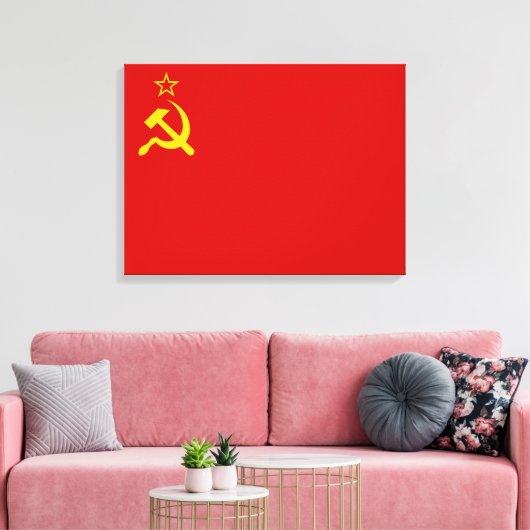 Soviet Union Flag, USSR, CCCP, Communism, Lenin Canvas Afdruk (Insitu (Woonkamer))