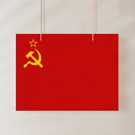 Soviet Union Flag, USSR, CCCP, Communism, Lenin Foto Afdruk