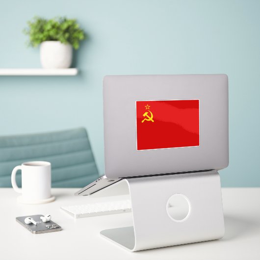 Soviet Union Flag, USSR, CCCP, Communism, Lenin Sticker (Laptop op bureau)