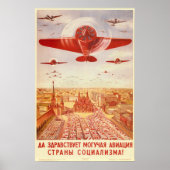 SOVIET UNION Long Live Mighty Aviation War Poster (Voorkant)