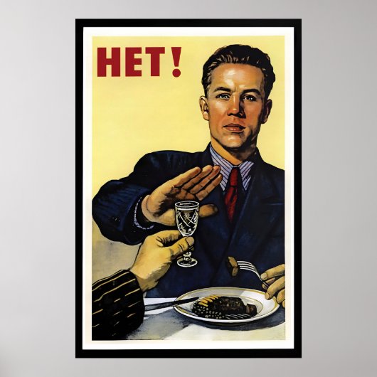 Sovjet Anti-Alcohol Propaganda Poster – Keuken (Voorkant)