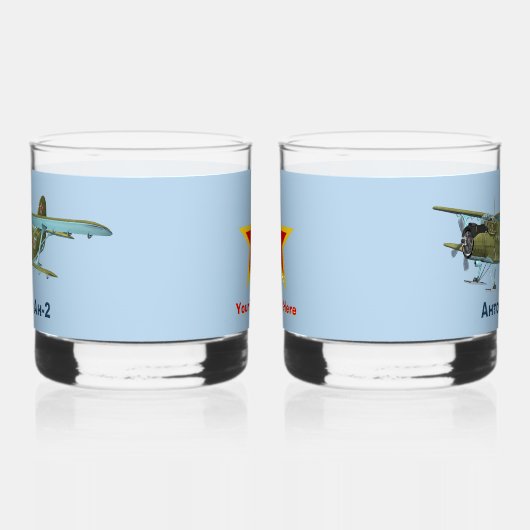 Sovjet Antonov An-2 Biplane Whisky Glas (Links)